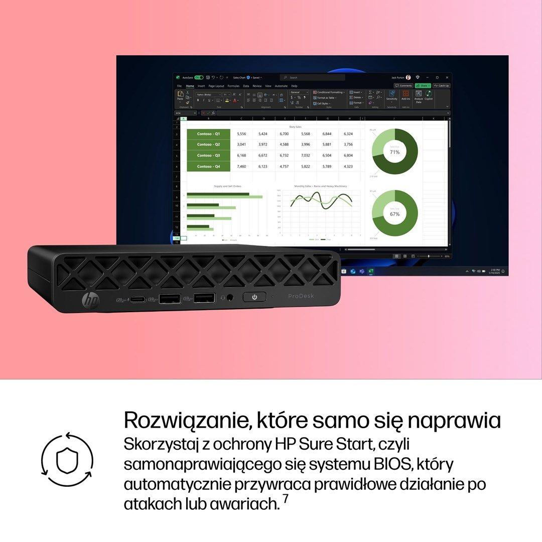 HP ProDesk 4 Mini G1i Ultra 7 265T 16GB DDR5 5600 SSD1TB Intel Graphics W11Pro 3Y OnSite — zdjęcie 15