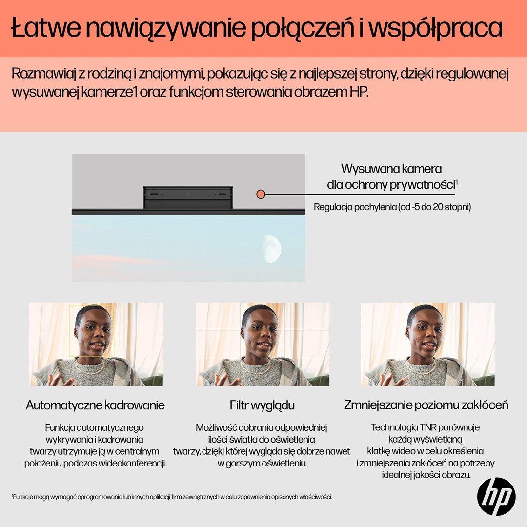 HP AiO 24-cr0312nw Ryzen 5 7520 23.8" FHD IPS 250nits AG 16GB DDR5 SSD512 Radeon 610M Cam720p kB+Mouse Win11 Shell White 2Y — zdjęcie 20