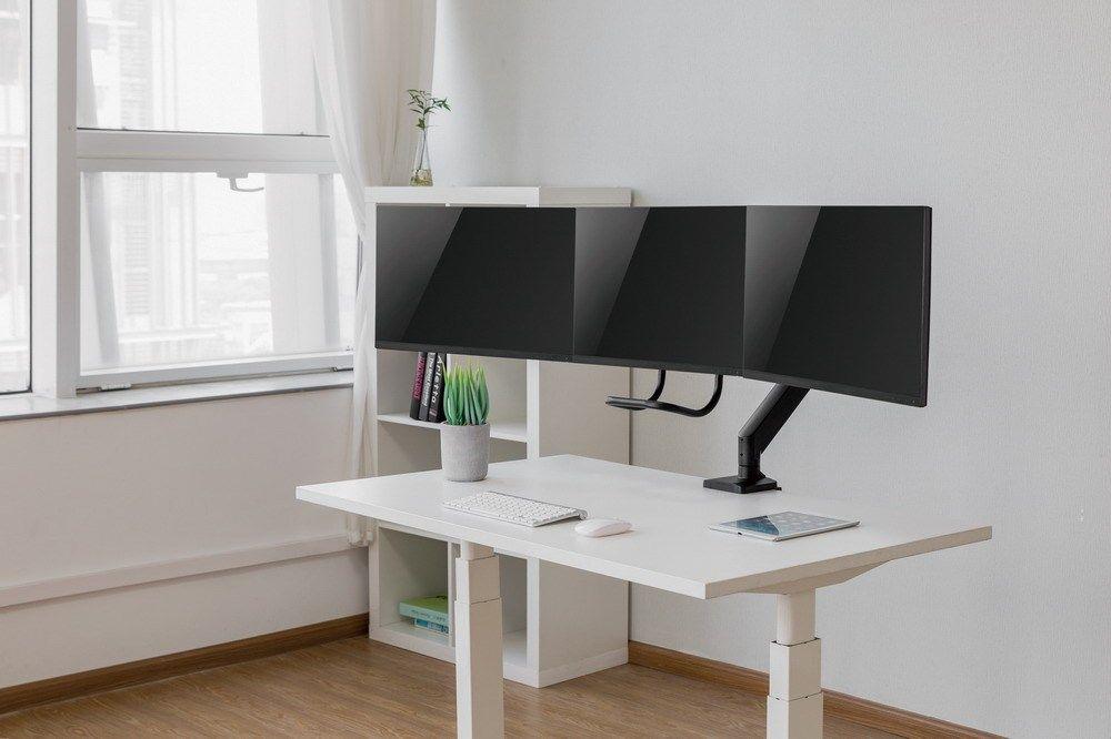 GEMBIRD BIURKOWE REGULOWANE RAMIĘ/UCHWYT NA 3 MONITORY 17-27, VESA 100X100MM, DO 6 KG — zdjęcie 28