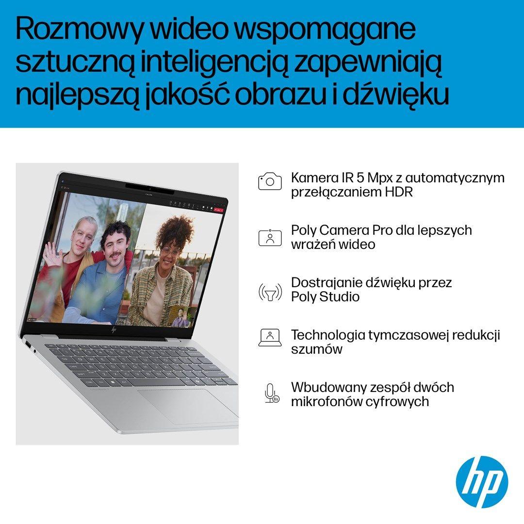 HP OmniBook 7 AI 14-fr0003nw Ultra 5 225U 14"2K OLED BV LBL 300nits 16GB LPDDR5-7467 SSD512 Intel Arc Cam 5 Mpx IR 68Wh W11Pro Glacial Silver 2Y — zdjęcie 11