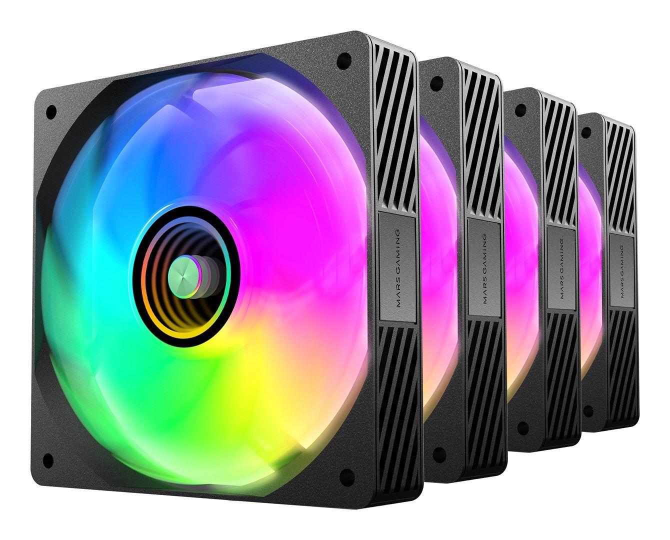 TACENS MARS MF-SI4KIT FANS 120 ARGB x4 BK- wentylatory+hub+pilot (TACMARS-MFSI4KIT) — zdjęcie 7