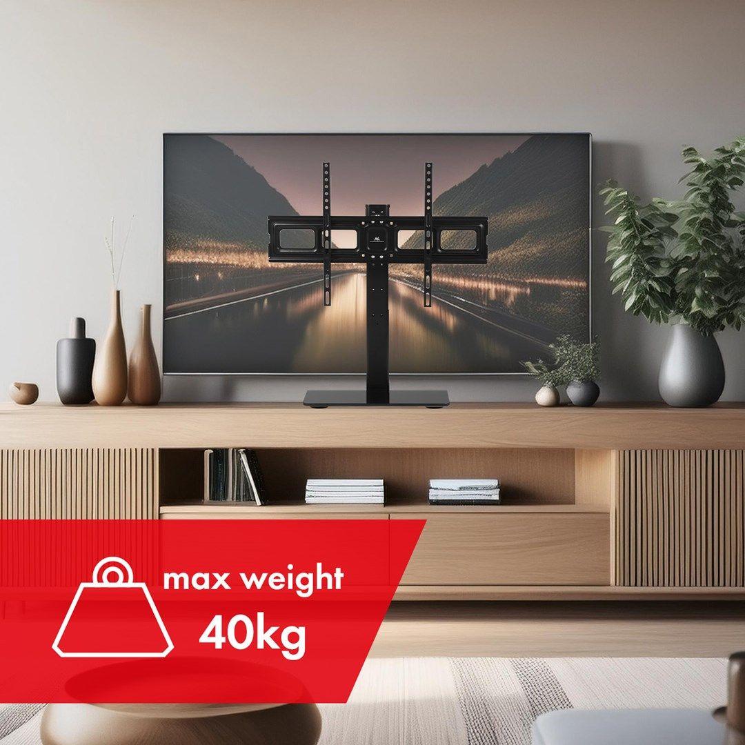 MACLEAN UNIWERSALNY STOJAK DO TV NA SZAFKĘ RTV PODSTAWKA, MAX. 40KG, MAX. VESA 600X400, DLA TV 32-75" MC-386 — zdjęcie 5