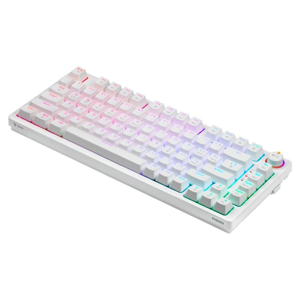 SAVIO KLAWIATURA MECHANICZNA BEZPRZEWODOWA PHENIX WHITE GATERON RED PRO ABS — zdjęcie 5