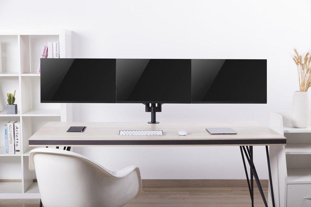 GEMBIRD BIURKOWE REGULOWANE RAMIĘ/UCHWYT NA 3 MONITORY 17-27, VESA 100X100MM, DO 7 KG — zdjęcie 20