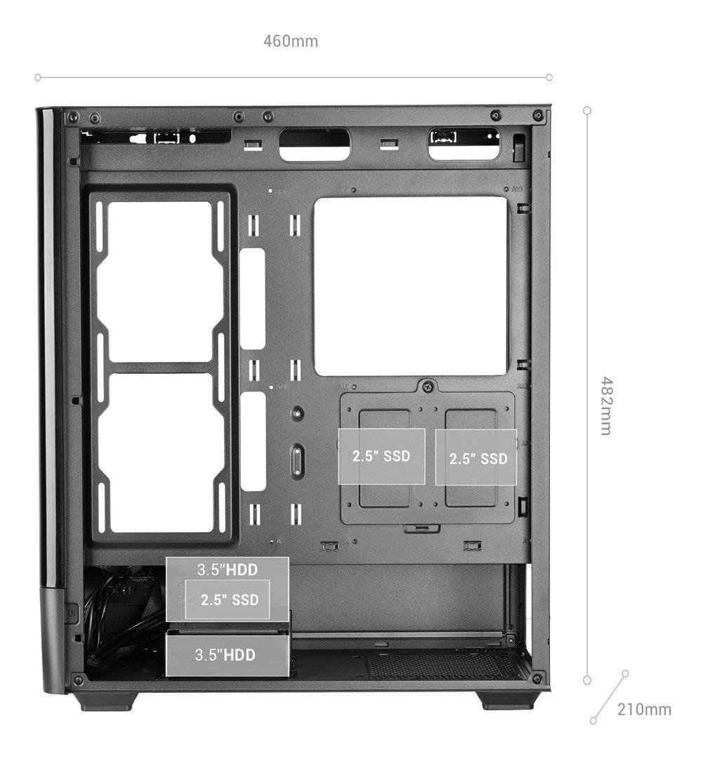 TACENS MARS MC-LCDPRO 7.2" IPS LCD ATX- obudowa — zdjęcie 7