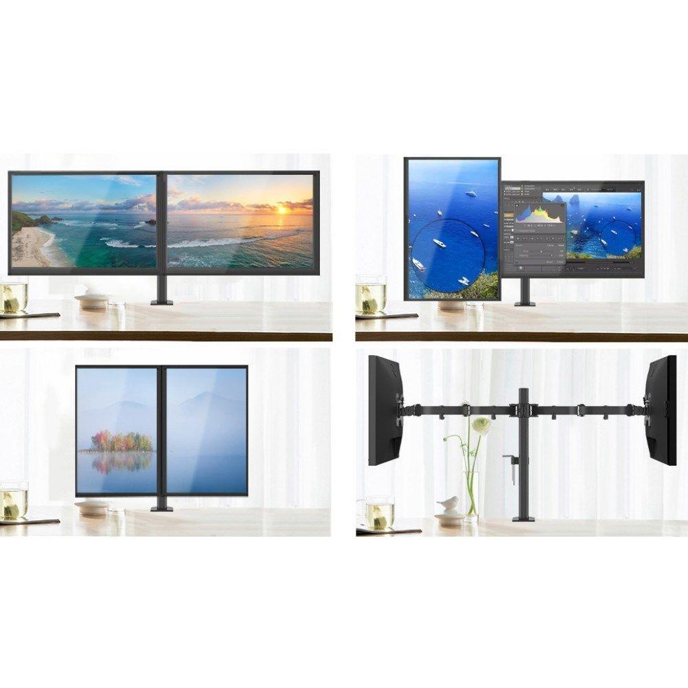 TECHLY PODWÓJNE RAMIĘ BIURKOWE 2X LED/LCD 13-27 CA — zdjęcie 10