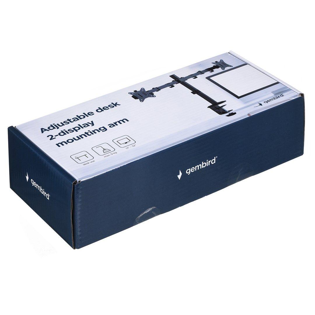 GEMBIRD BIURKOWE REGULOWANE RAMIĘ/UCHWYT NA 2 MONITORY 17-32, 100X100MM, DO 9KG — zdjęcie 7