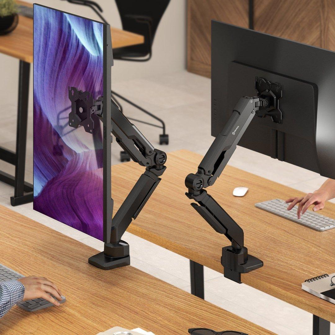 ONKRON G90-B Uchwyt biurkowy obrotowo-nachylny do monitora 13"-34" maks 10 kg, z obracaniem, czarny — zdjęcie 3