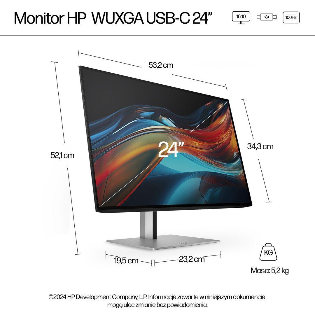 MONITOR HP LED 24”S7 Pro 724pu (8Y2F7AA) 100Hz — zdjęcie 4