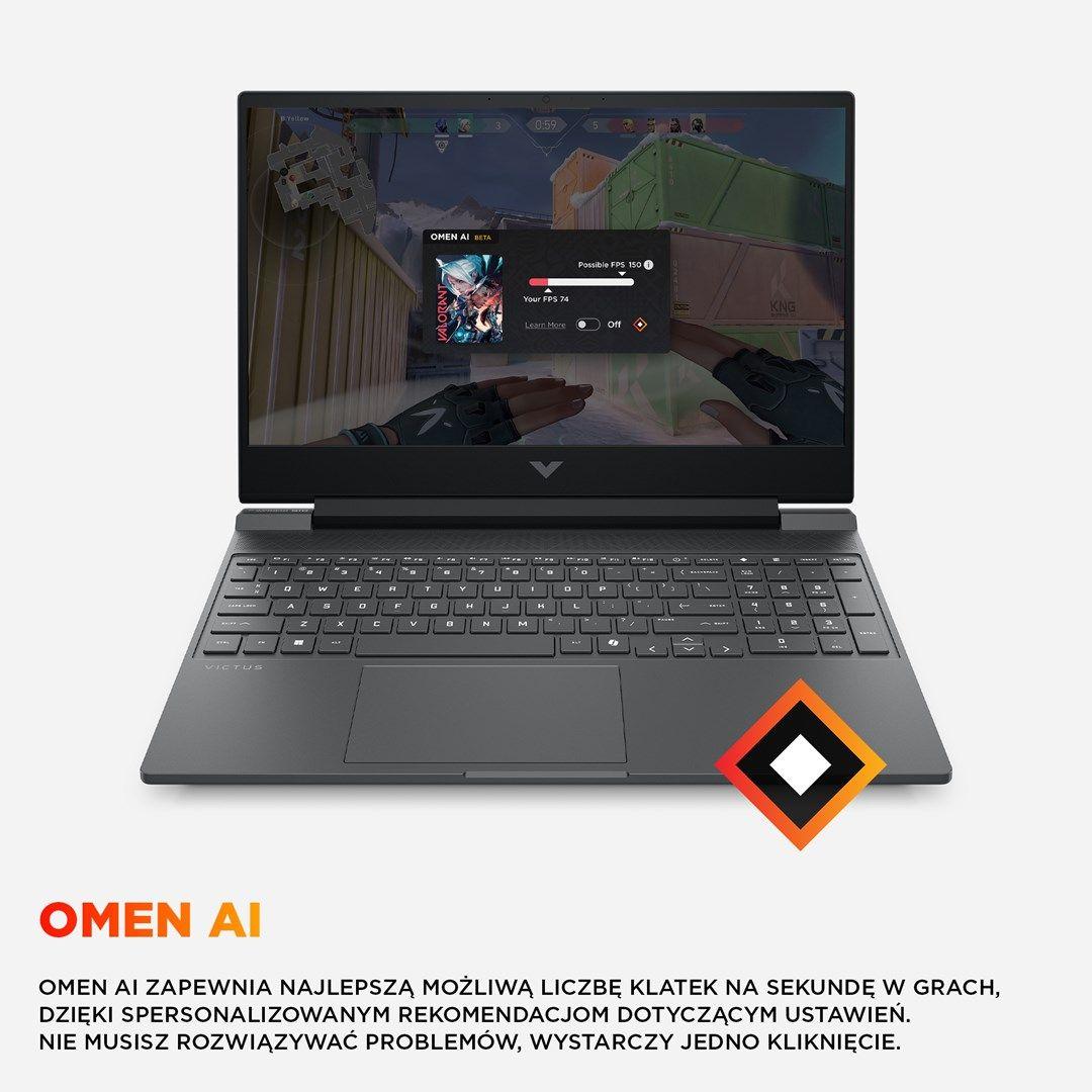 HP Victus 15-fb3231nw Ryzen 7 7445HS 15,6"FHD IPS 144Hz 300nits AG 16GB DDR5 5600 SSD512 RTX4050_6GB Cam 720p 70Wh Win11 Gray 2Y — zdjęcie 6