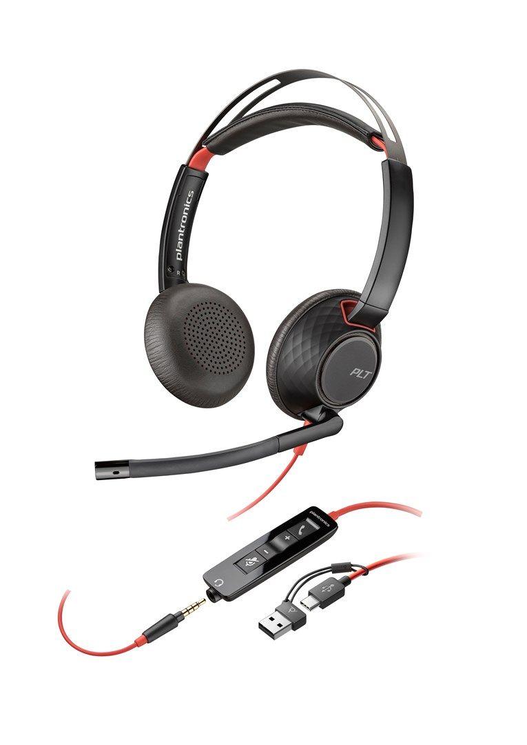 Słuchawki Poly Blackwire 5220 Stereo USB-C Headset +3.5mm Plug +USB-C/A Adapter 8X231AA — zdjęcie 7
