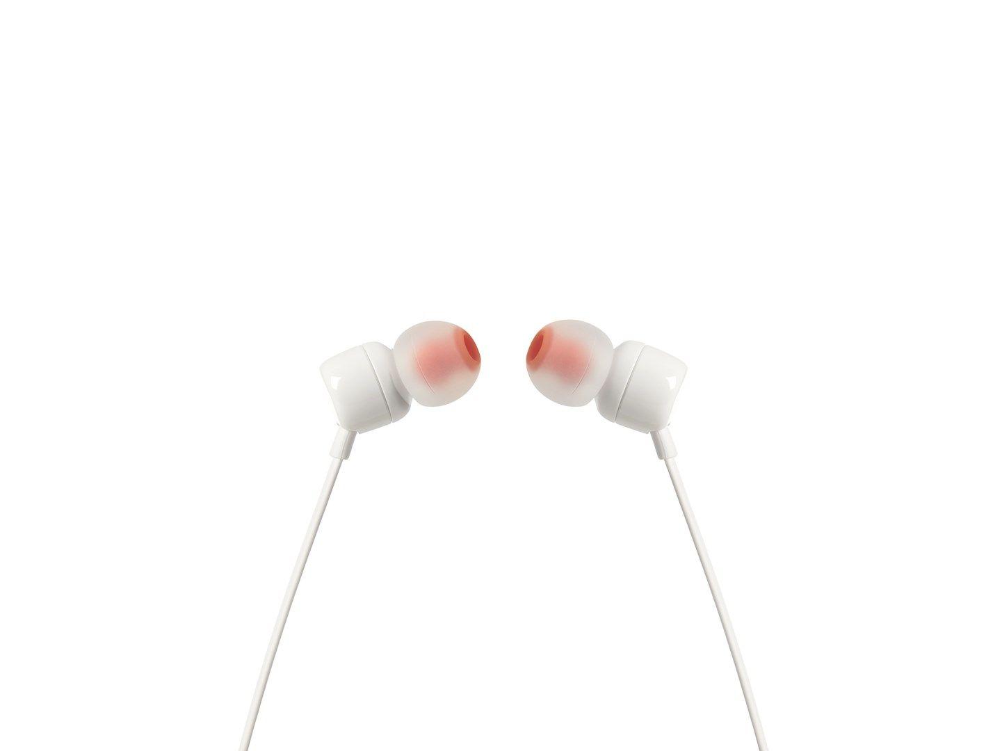 Słuchawki JBL T110 (biały, z mikrofonem) — zdjęcie 1