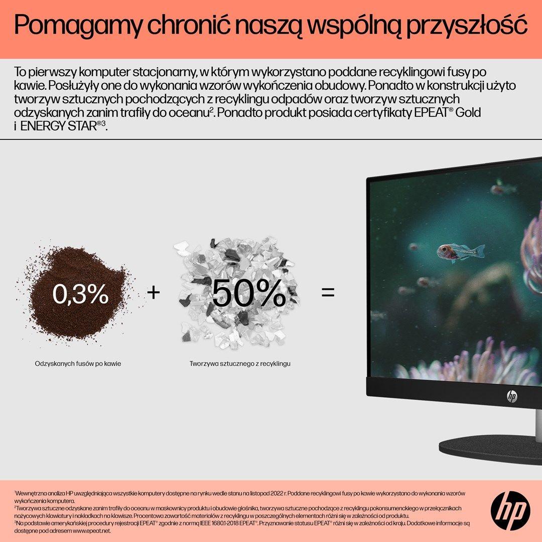 HP AIO 24-cr0144nw Ryzen 3 7320U 23.8"FHD IPS 250nits AG 8GB LPDDR5 SSD512 Radeon 610M Cam720p kB+Mouse Win11 Shell White 2Y — zdjęcie 13
