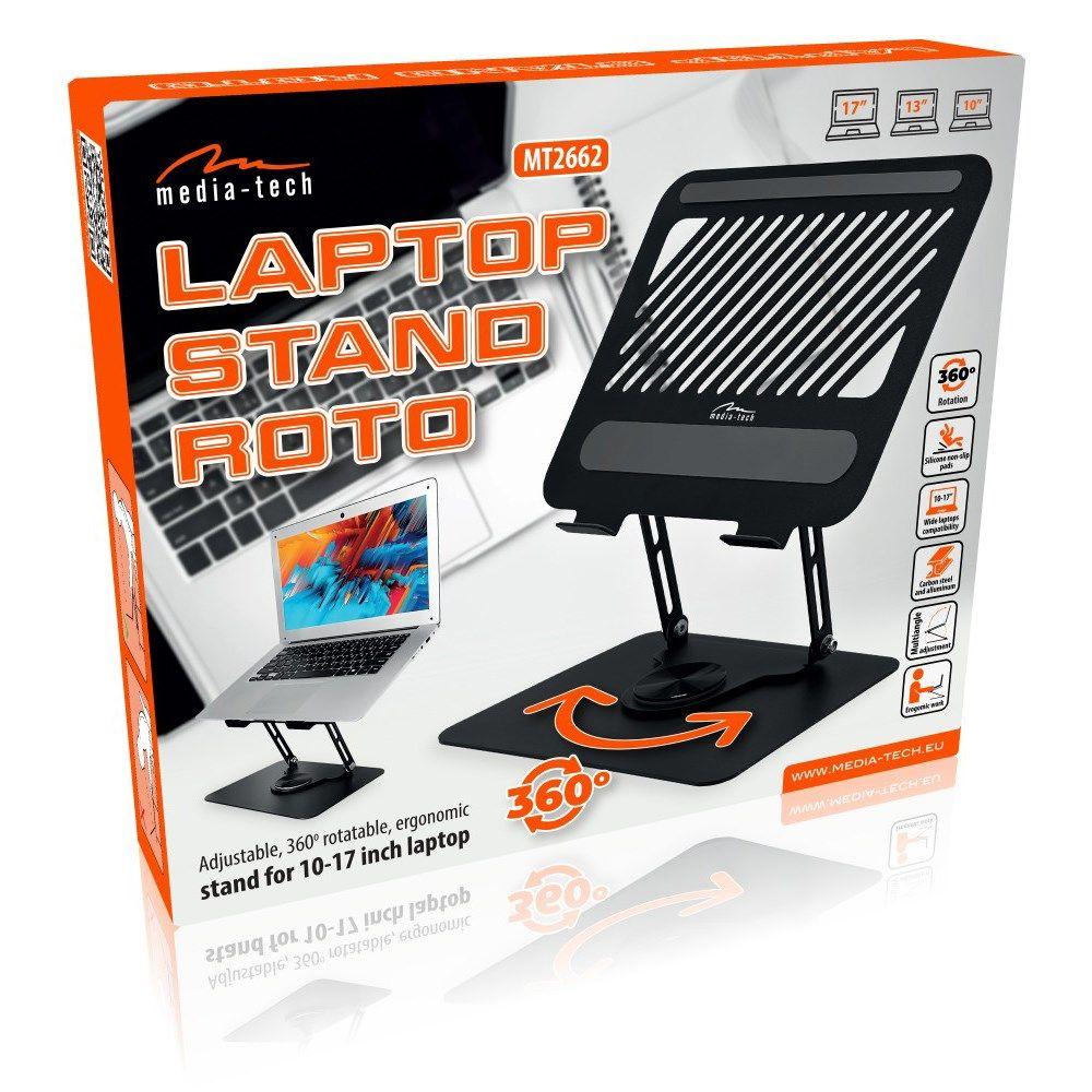 MEDIA-TECH REGULOWANA, OBRACANA, ERGONOMICZNA PODSTAWKA POD LAPTOPA LAPTOP STAND ROTO MT2662 — zdjęcie 12