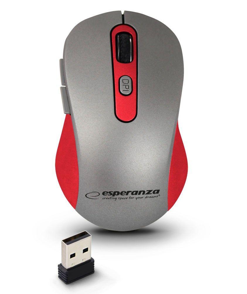 ESPERANZA MYSZ BEZPRZEWODOWA 2.4GHZ ADARA CZERWONA EM131R — zdjęcie 2
