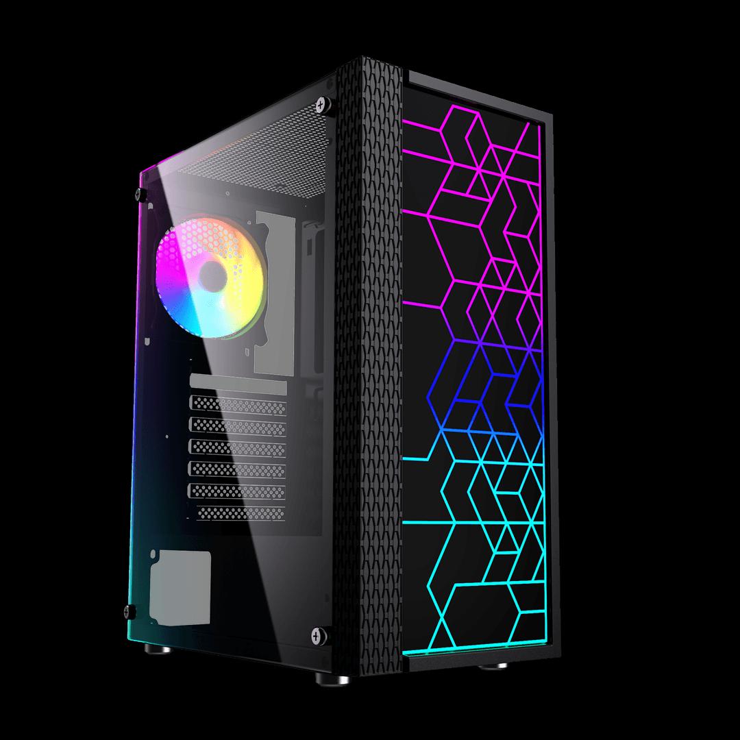 GEMBIRD OBUDOWA FORNAX 2500 MIDI-TOWER (1X USB 3.0, 2X USB 2.0, HD AUDIO, SZKLANY PANEL BOCZNY) CZARNA — zdjęcie 1