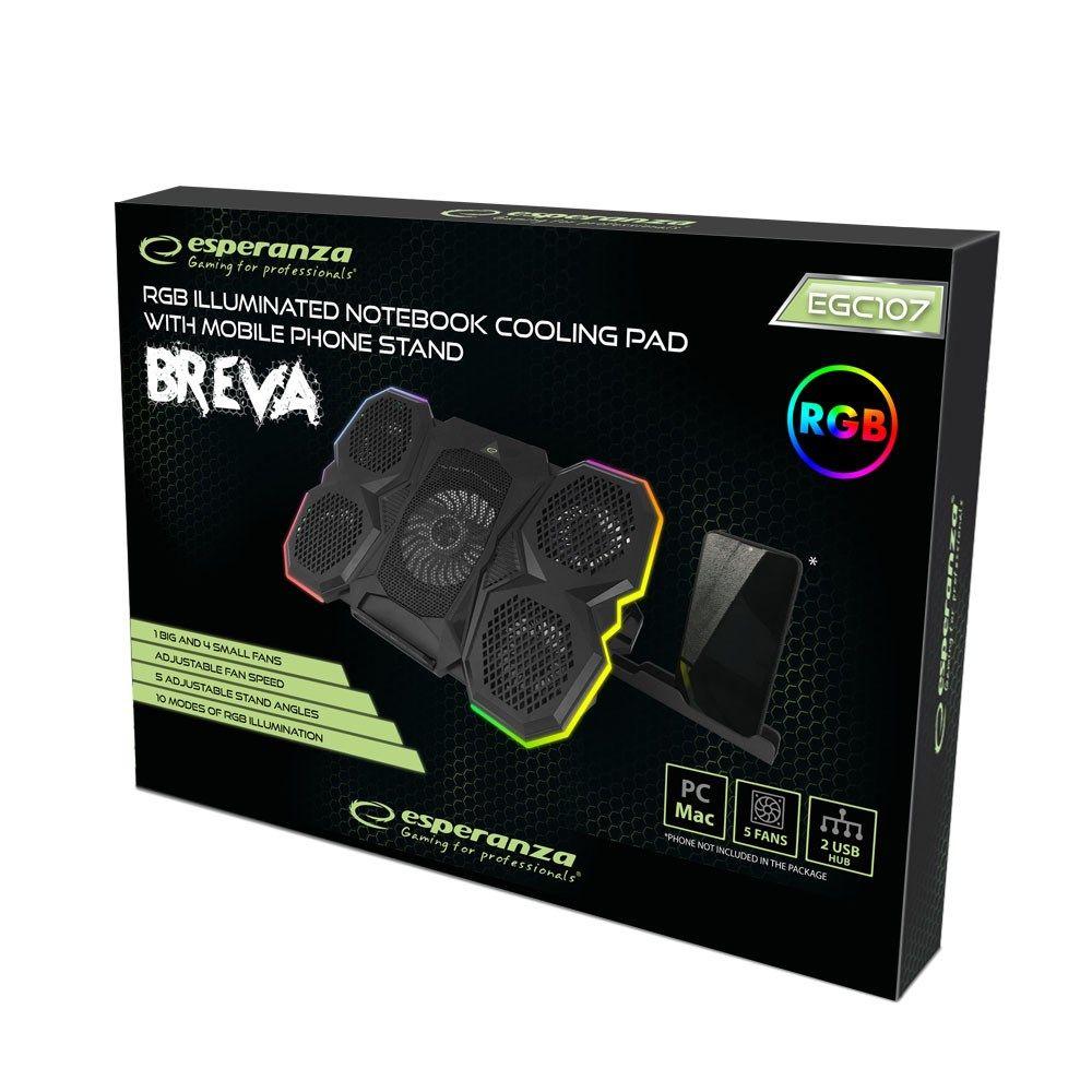 ESPERANZA PODSTAWKA CHŁODZĄCA GAMING Z PODSTAWKĄ NA TELEFON LED RGB BREVA EGC107 — zdjęcie 8
