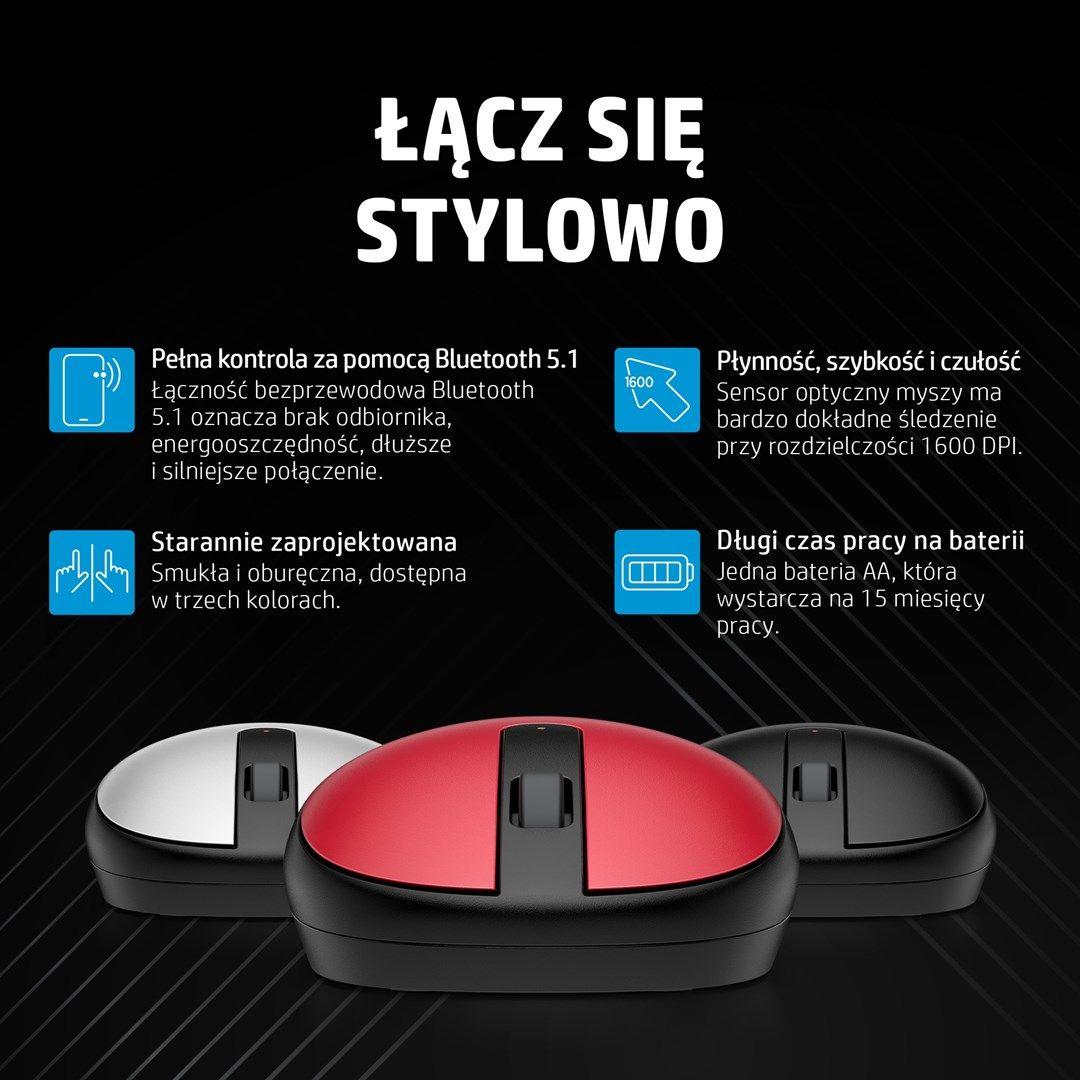Mysz HP 240 Pike Silver Bluetooth Mouse bezprzewodowa srebrno-czarna 43N04AA — zdjęcie 10