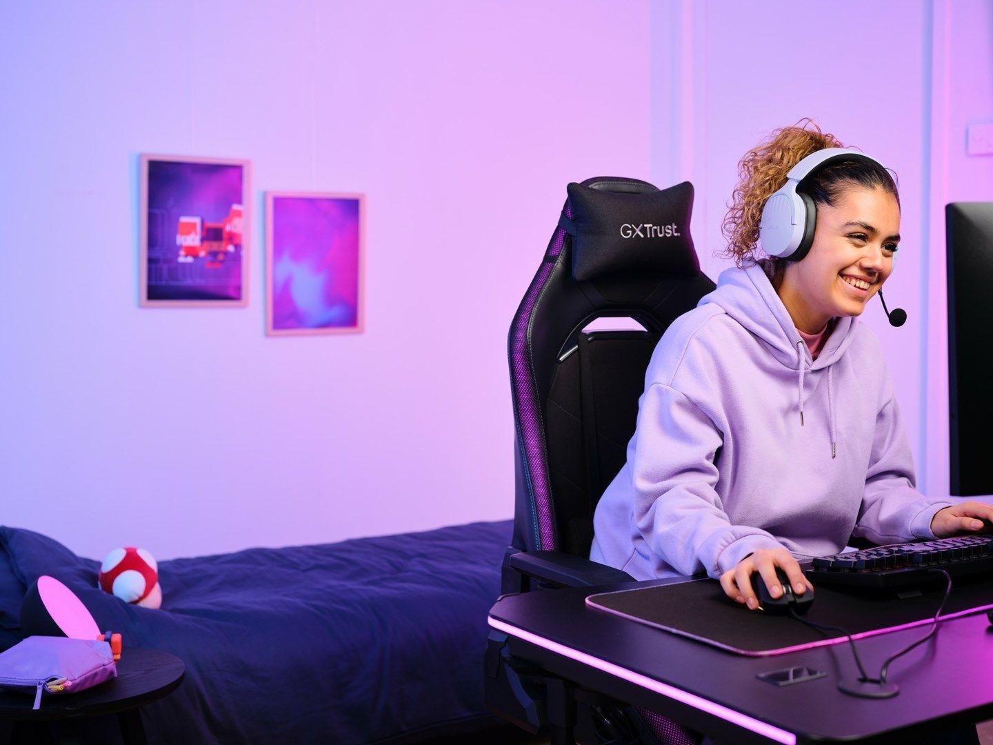 Słuchawki gamingowe Trust GXT 491P FAYZO WIRELESS Purple — zdjęcie 14