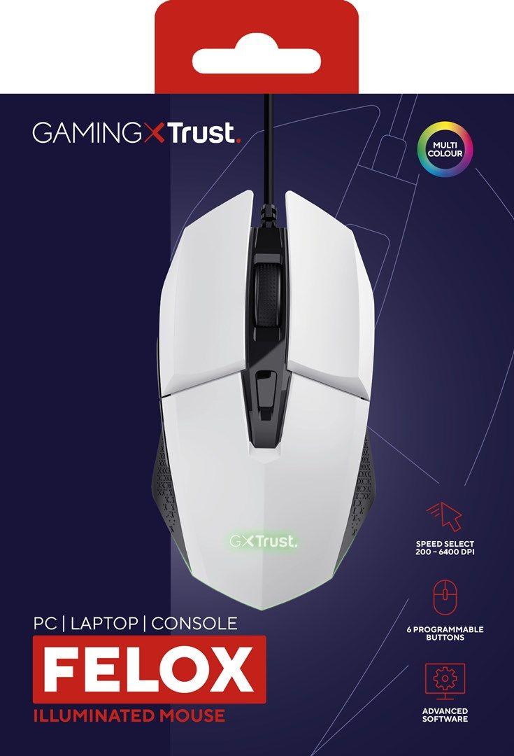 Mysz gamingowa TRUST GXT109P Felox Biała — zdjęcie 10
