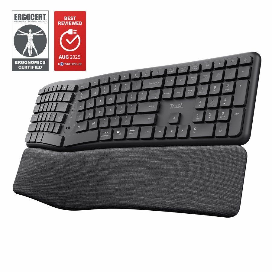 Klawiatura ergonomiczna TRUST Keyra multidevice wireless — zdjęcie 1