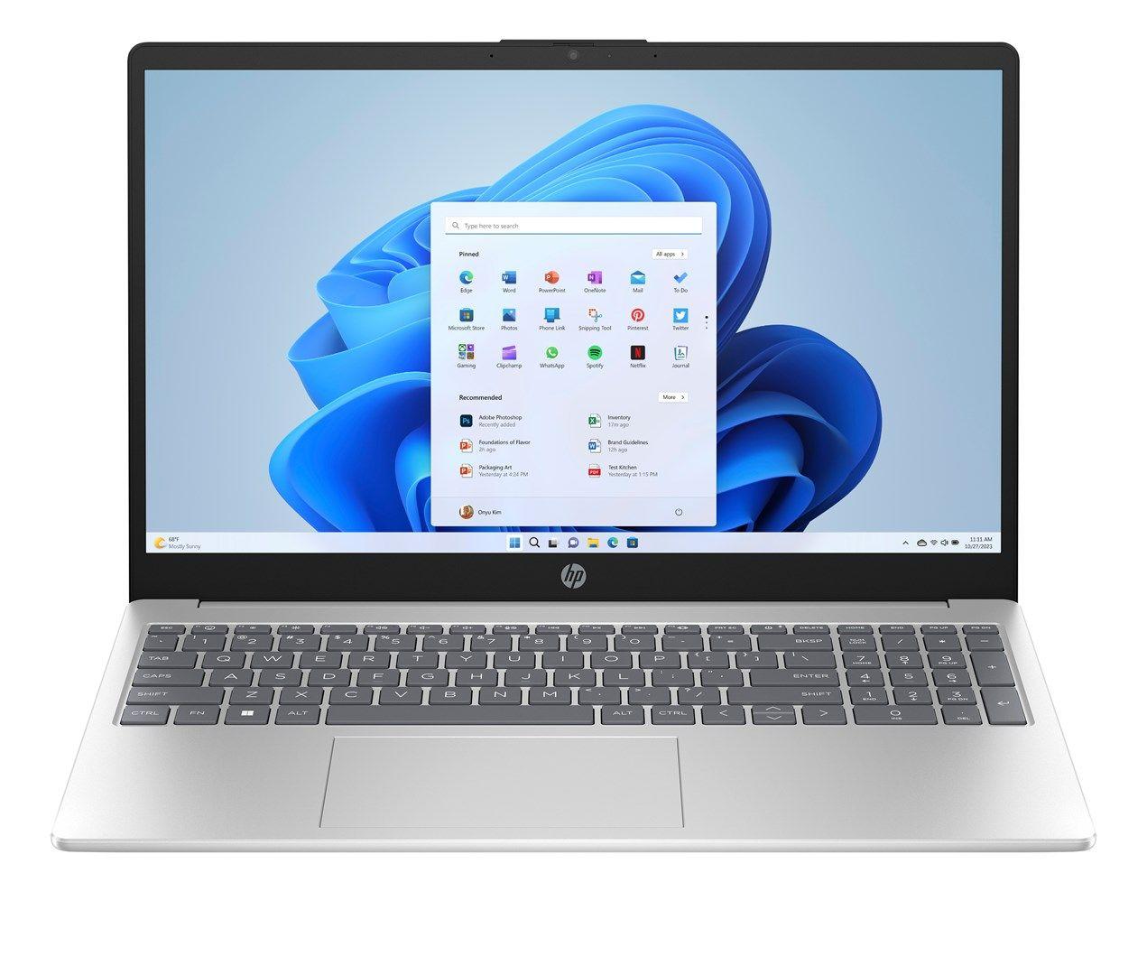 HP 15-fc0056nw Ryzen 3 7320U 15.6"FHD IPS 250nits 8GB LPDDR5 5500 SSD512 Radeon 610M Cam720p 41Wh Win11 Natural Silver 2Y — zdjęcie 1