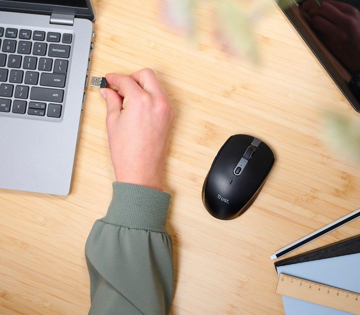 Mysz Bezprzewodowa Trust OZAA COMPACT czarna — zdjęcie 7