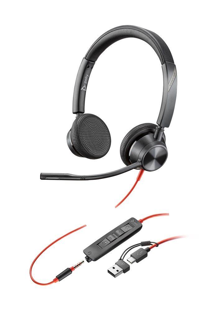 Słuchawki Poly Blackwire 3325 Stereo USB-C Headset +3.5mm Plug +USB-C/A Adapter 8X221AA — zdjęcie 1
