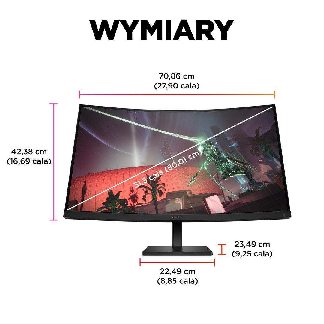 MONITOR HP LED, QHD 32" OMEN 32c (780K6E9) 165Hz — zdjęcie 6