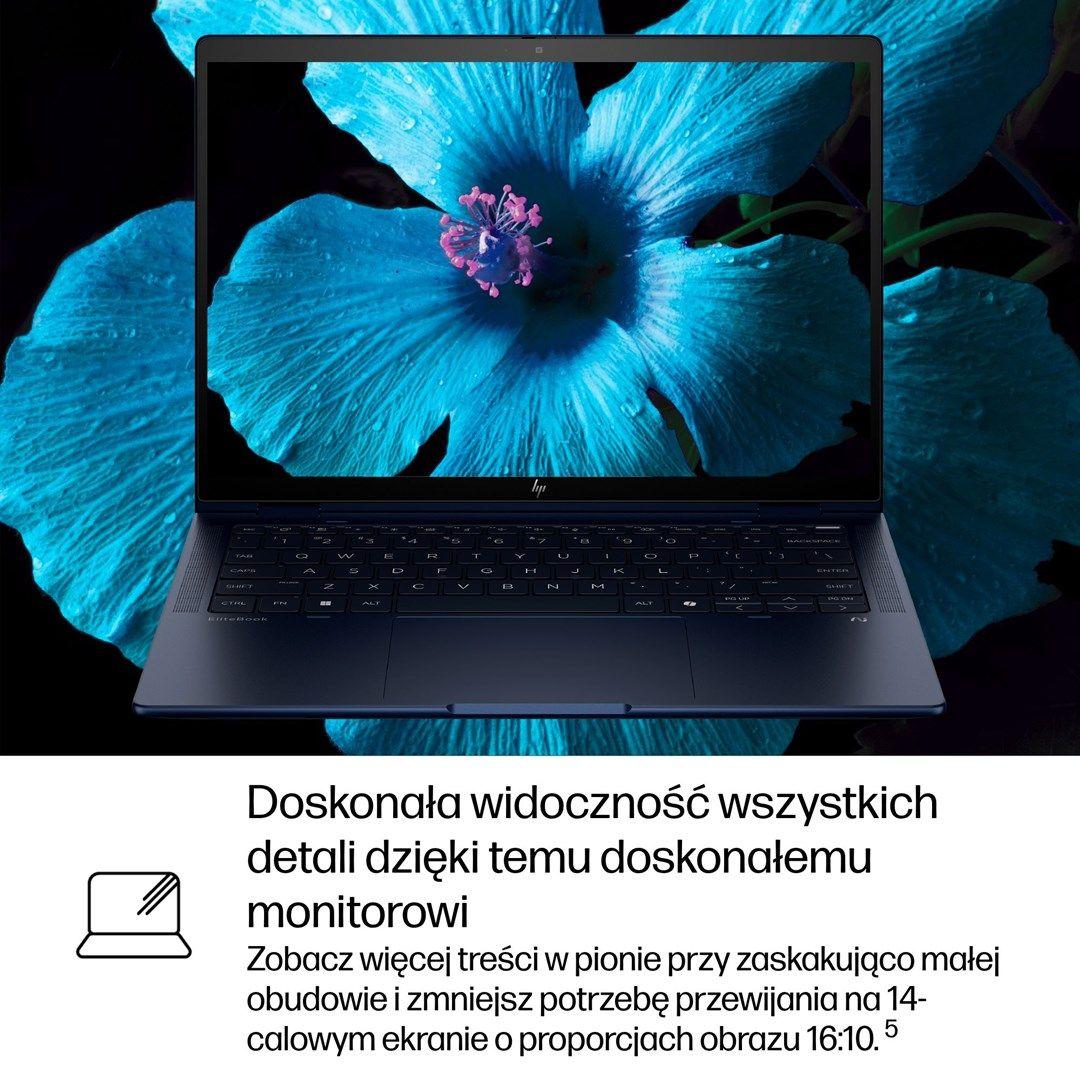 HP EliteBook X G1i Flip Ultra 7 258V 14"2.5K Touch 800nits 120Hz AG 32GB LPDDR5x-8533 SSD512 Intel Arc Cam IR 5 Mpx AI 68Wh W11Pro Blue Alu 3Y OnSite — zdjęcie 6