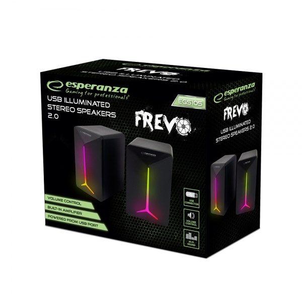 ESPERANZA GŁOŚNIKI 2.0 USB LED RAINBOW FREVO EGS105 — zdjęcie 3