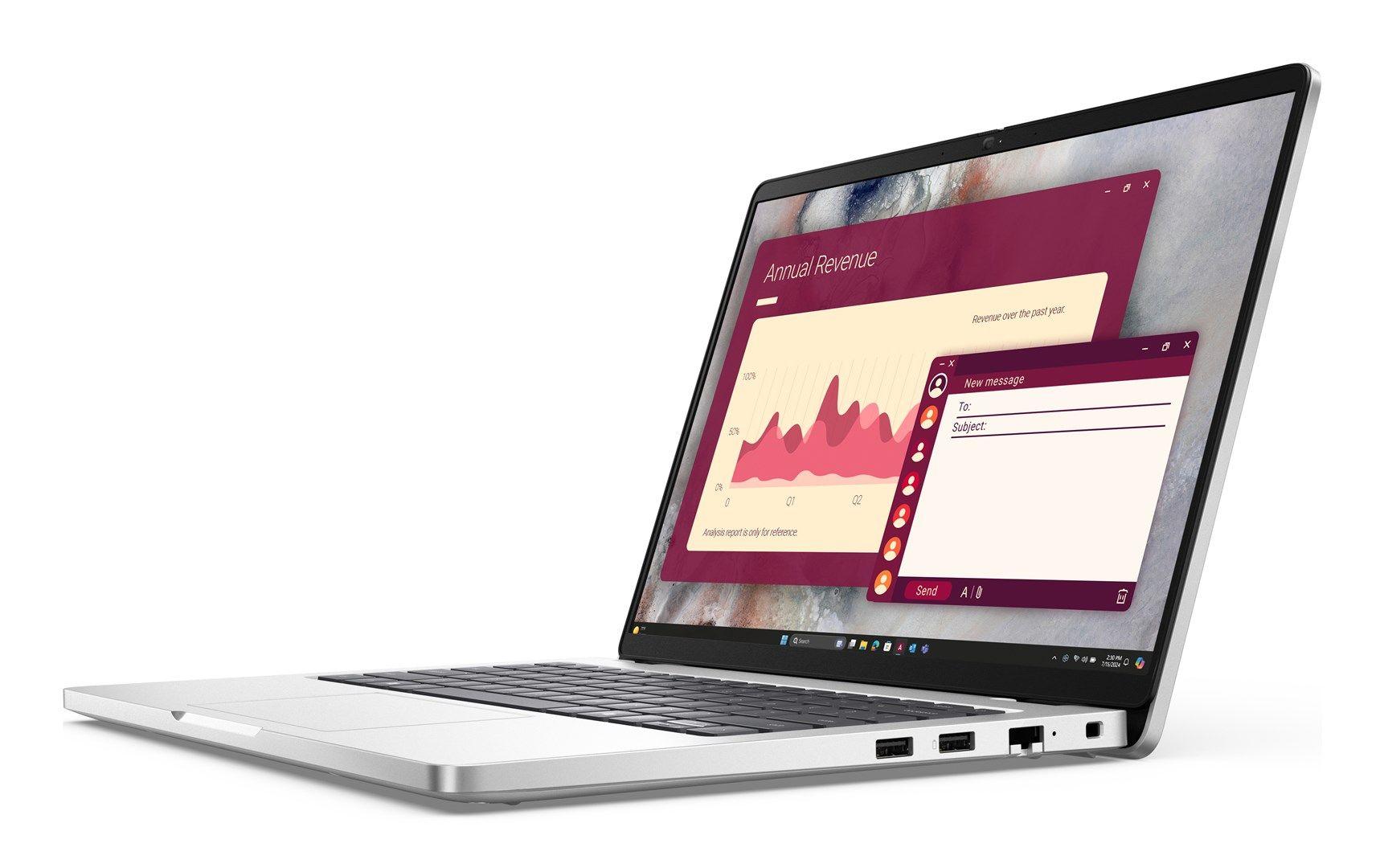Dell Pro 14 PC14250 Ultra 7 255U 14.0"FHD+ IPS 300nits 16GB DDR5 5600 SSD512 Intel Arc Graphics BcklKb Cam IR 1080p WLAN + BT BcklKb 55Wh W11Pro 3Y Pro Support — zdjęcie 5