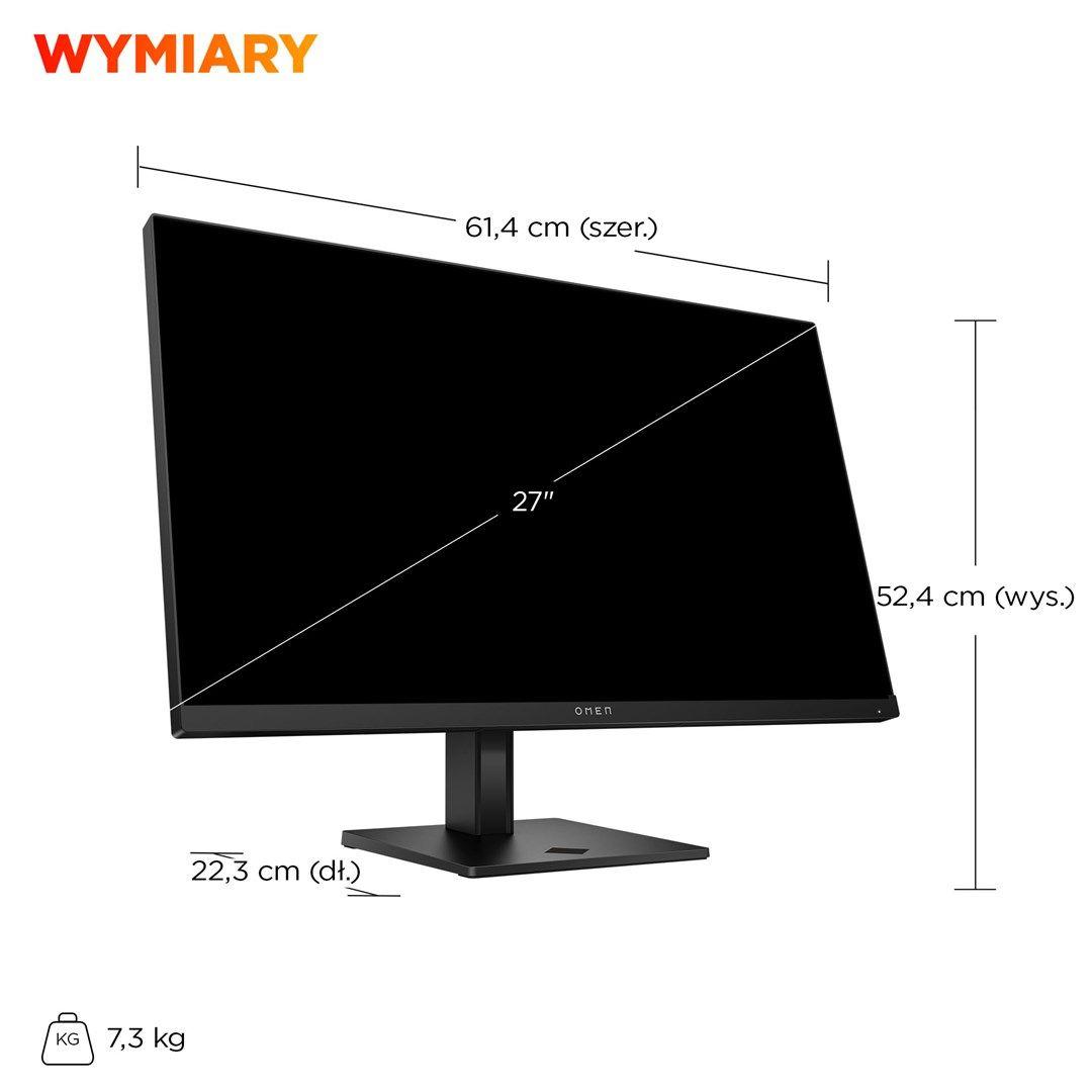 MONITOR HP LED, QHD 27" OMEN 27q G2 (AV4H6E9) 180Hz — zdjęcie 6