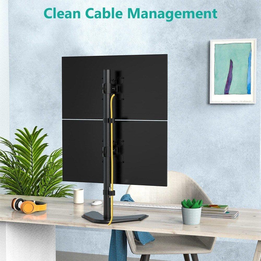 TECHLY PODSTAWA POD 2 MONITORY 13-27" LCD 10KG BIURKOWA PIONOWA — zdjęcie 8