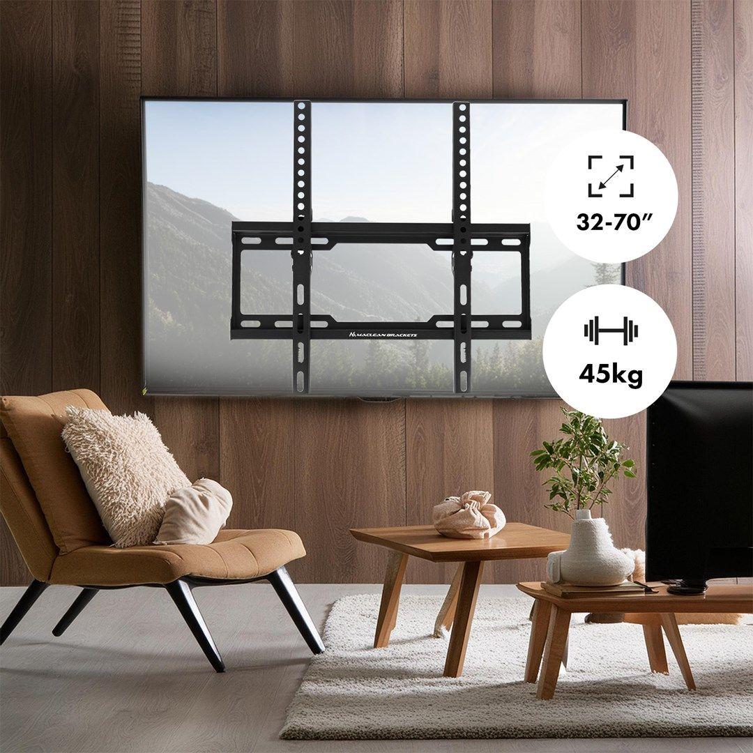 MACLEAN UCHWYT DO TV MAX VESA 400X400, 32-70", 45KG, REG. ODCHYLENIA +0°~-10°, MC-412 — zdjęcie 8