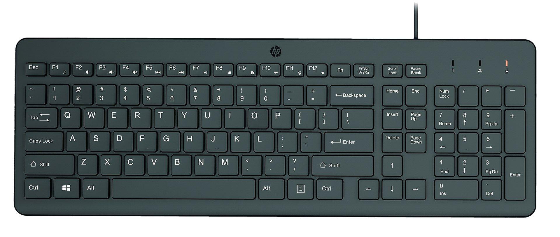 Klawiatura HP 150 Wired Keyboard przewodowa czarna 664R5AA — zdjęcie 1