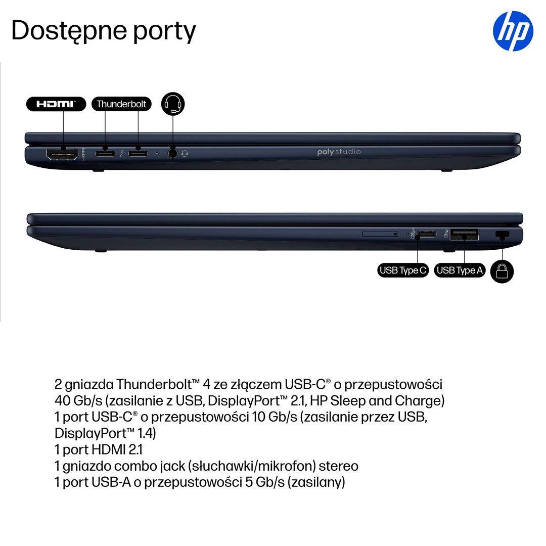 HP EliteBook X G1i Flip Ultra 7 258V 14"2.5K Touch 800nits 120Hz AG 32GB LPDDR5x-8533 SSD512 Intel Arc Cam IR 5 Mpx AI 68Wh W11Pro Blue Alu 3Y OnSite — zdjęcie 5