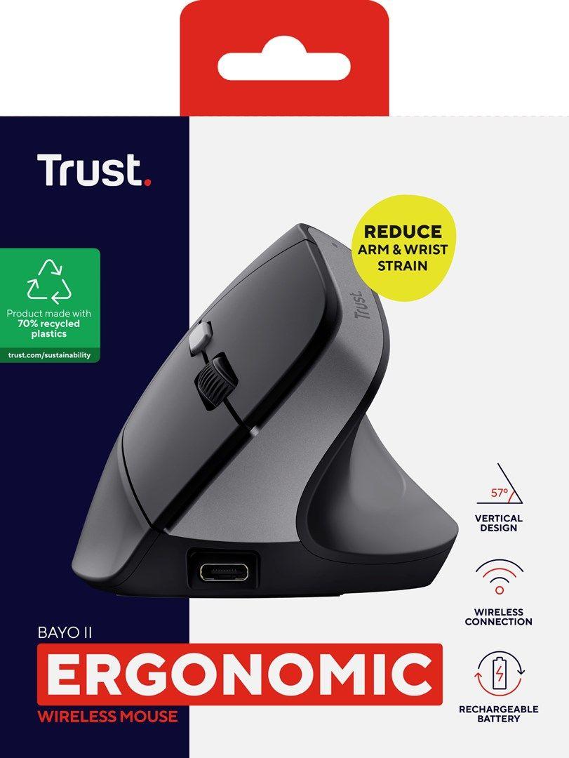 Mysz TRUST BAYO II ERGONOMIC WIRELESS MOUSE BLK (25145) — zdjęcie 9