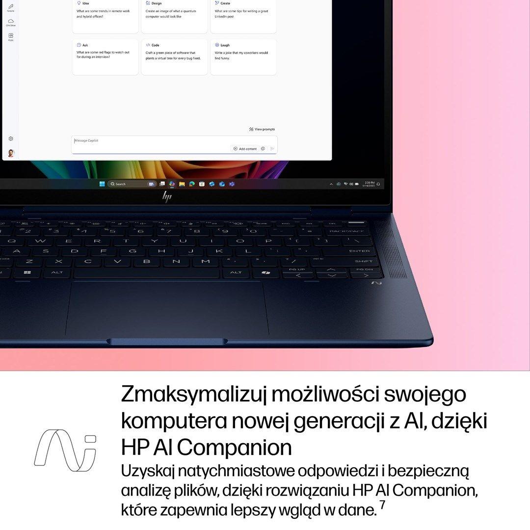 HP EliteBook X G1i Flip Ultra 7 258V 14"2.5K Touch 800nits 120Hz AG 32GB LPDDR5x-8533 SSD512 Intel Arc Cam IR 5 Mpx AI 68Wh W11Pro Blue Alu 3Y OnSite — zdjęcie 21