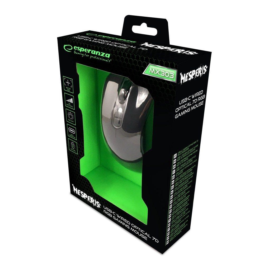 ESPERANZA MYSZ PRZEWOD. 7D DLA GRACZY HESPERIS USB-C EGM303 — zdjęcie 5