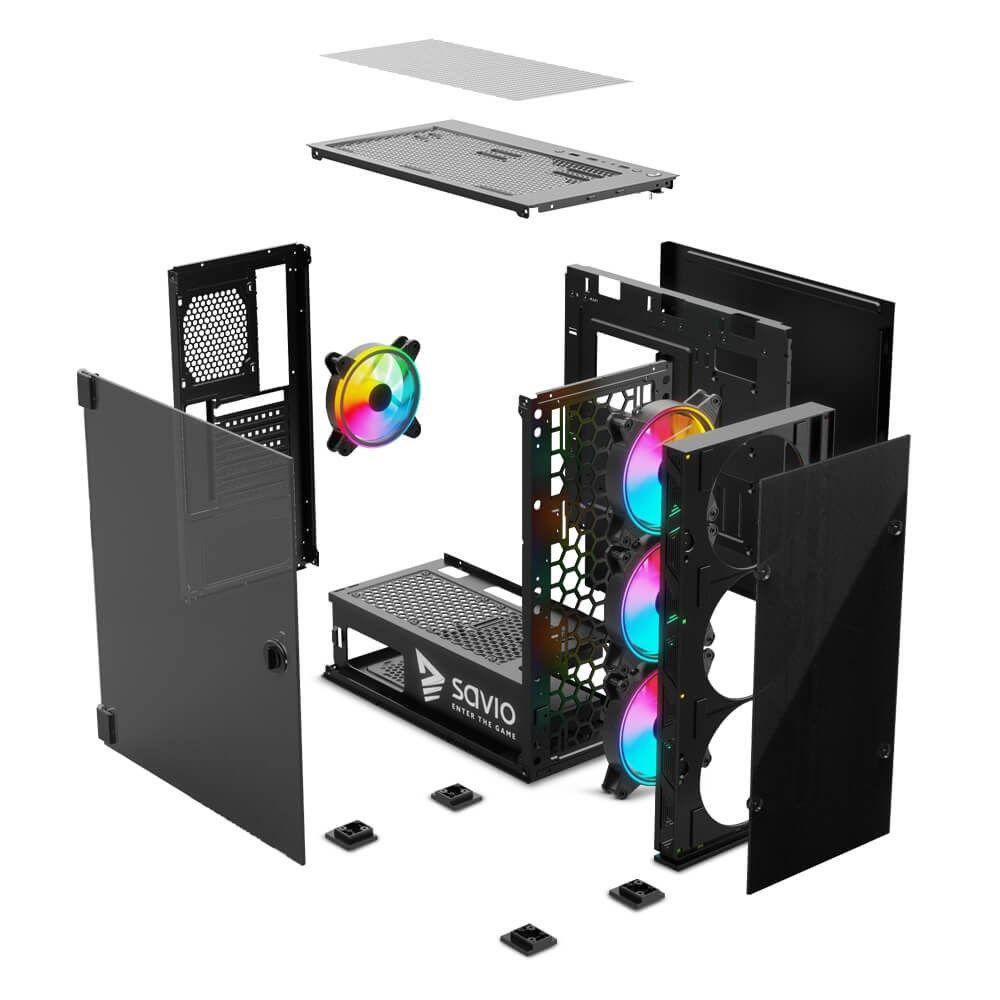 SAVIO OBUDOWA PC PRIME X1 ARGB GLASS SAVGC-PRIMEX1 — zdjęcie 8