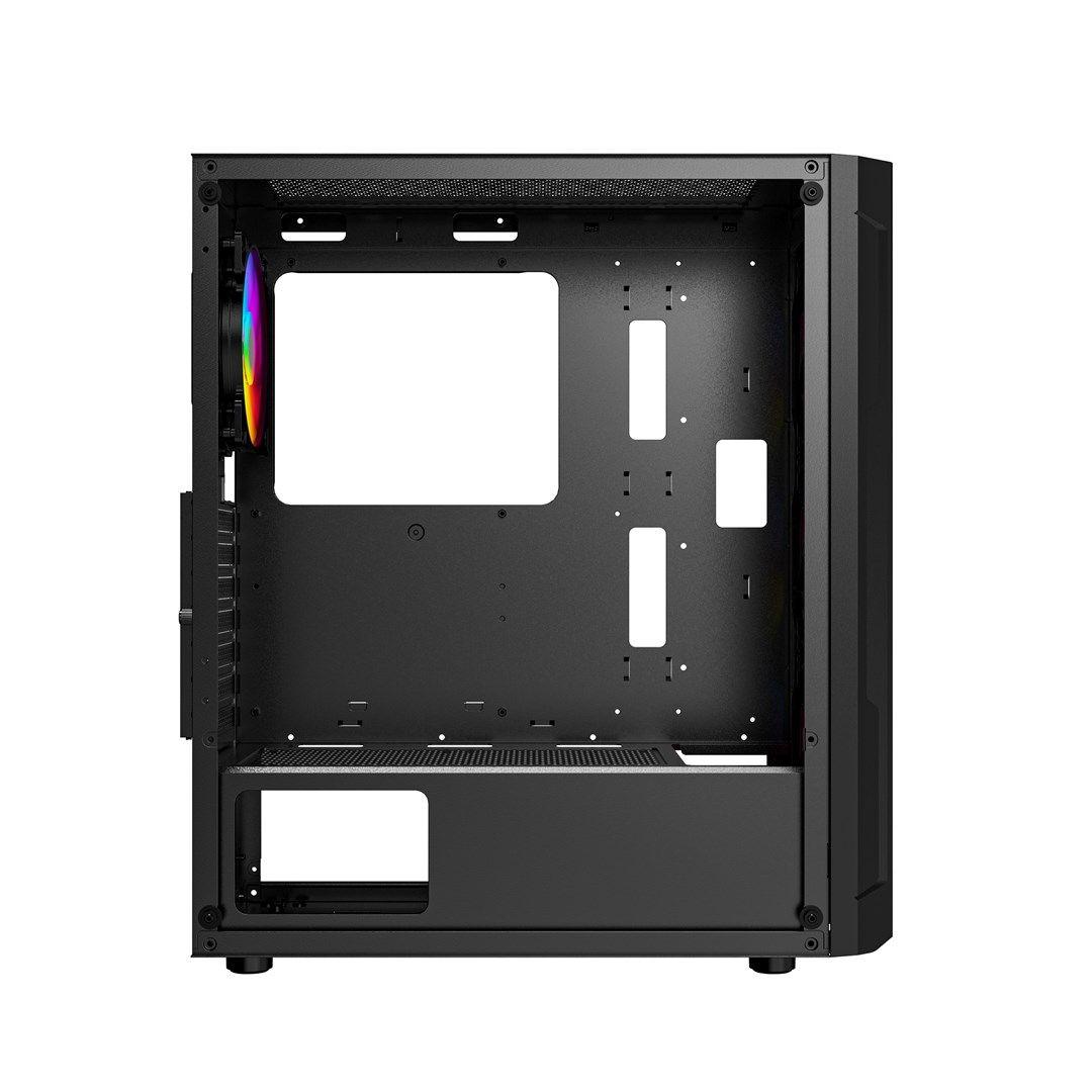 GEMBIRD OBUDOWA FORNAX 400X MIDI-TOWER (2X USB 3.0, 1X USB 2.0, HD AUDIO, SZKLANY PANEL BOCZNY, PODŚWIETLENIE ARGB) CZARNA — zdjęcie 8