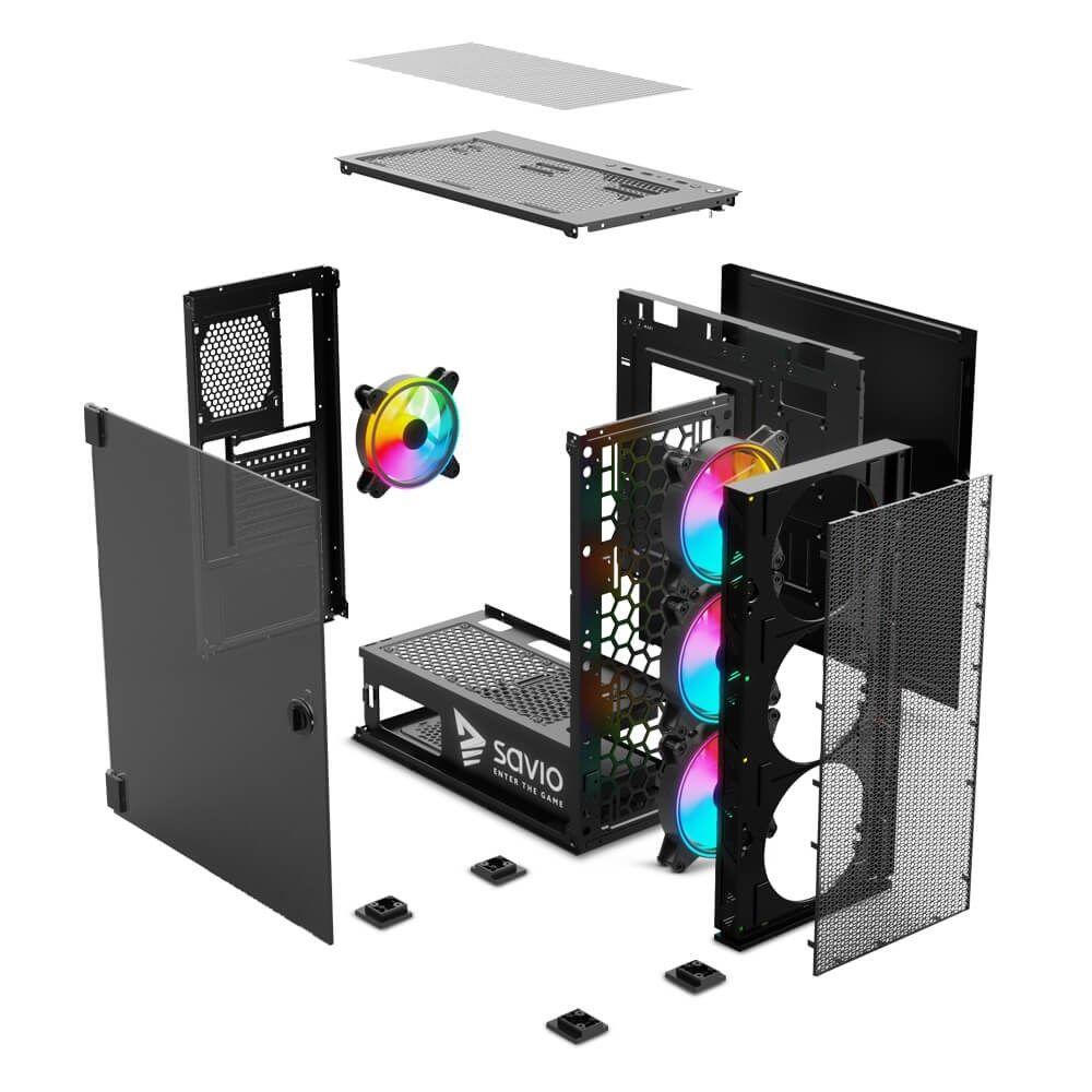 SAVIO OBUDOWA PC RAPTOR X1 ARGB SAVGC-RAPTORX1 (WYPRZEDAŻ) — zdjęcie 3