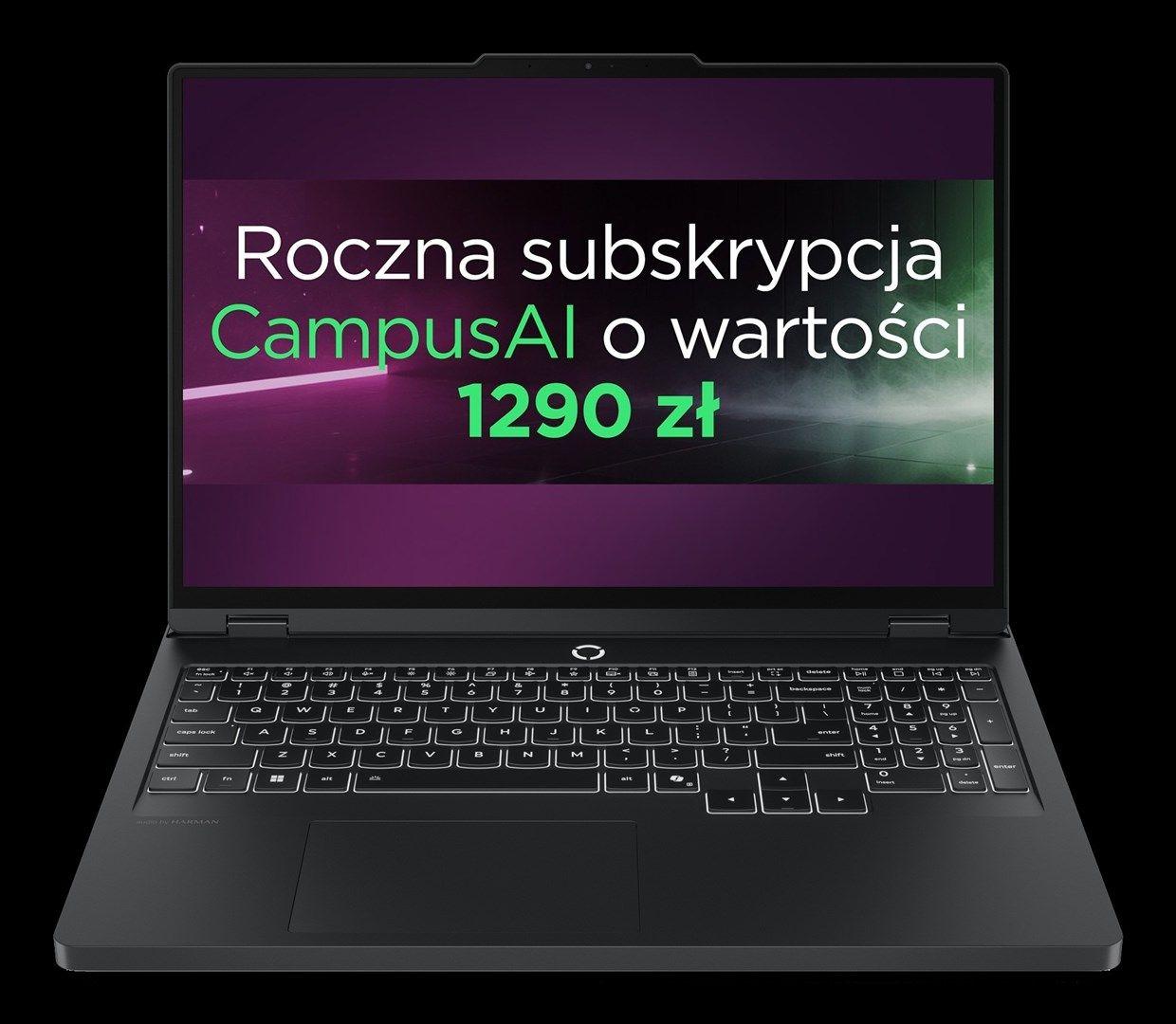 Lenovo Legion Pro 5 16IAX10 Ultra 7 255HX 16" WQXGA OLED 500nits Glossy 165Hz 32GB DDR5 5600 SSD1TB GeForce RTX 5070 8GB Cam 5.0MP 80Wh NoOS Eclipse Black — zdjęcie 1