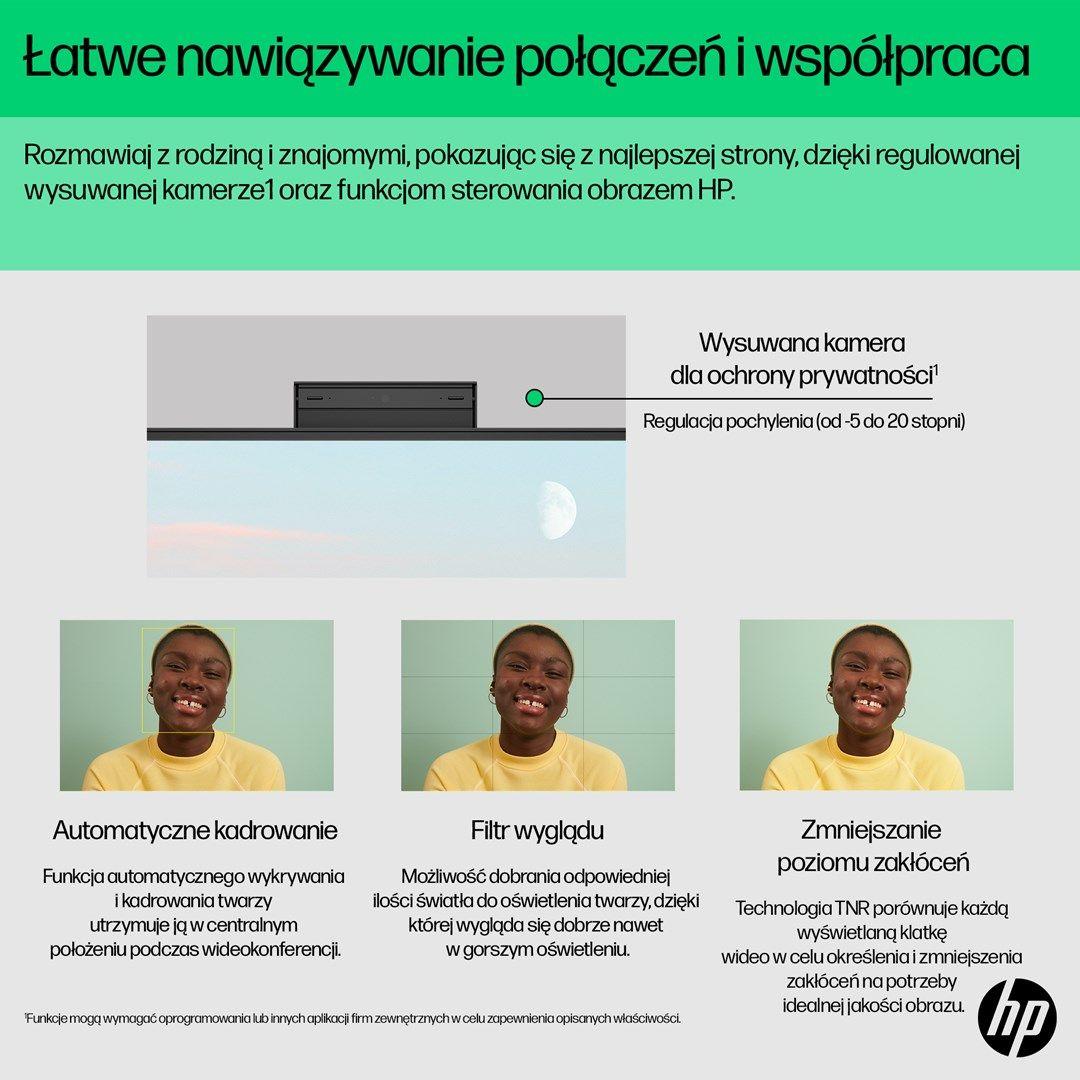HP AIO 24-cr0124nw i3-N300 23.8"FHD IPS 250nits AG 8GB DDR4 3200 SSD512 UHD Cam720p kB+Mouse Win11 Shell White 2Y — zdjęcie 12