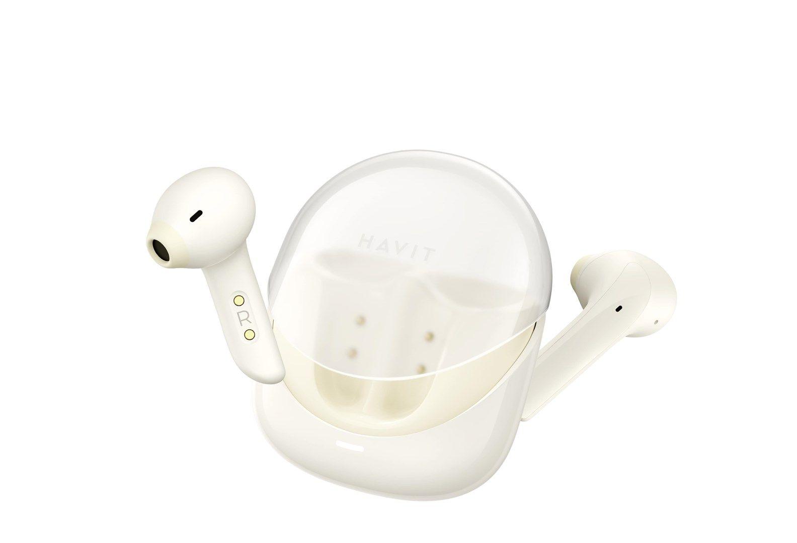 Słuchawki Bluetooth Havit TW974 Modern Buds (beżowy) — zdjęcie 6