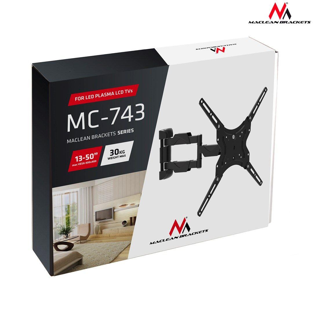 Uchwyt Maclean MC-743 (ścienne, Uchylny; 13" - 50"; max. 30kg) — zdjęcie 4