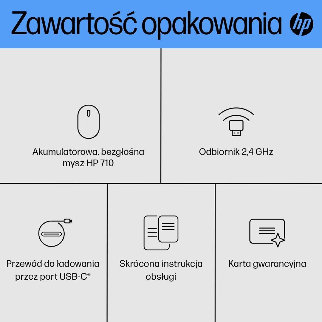 Mysz HP 710 Rechargeable Silent Mouse Black bezprzewodowa z akumulatorem czarna 6E6F2AA — zdjęcie 19