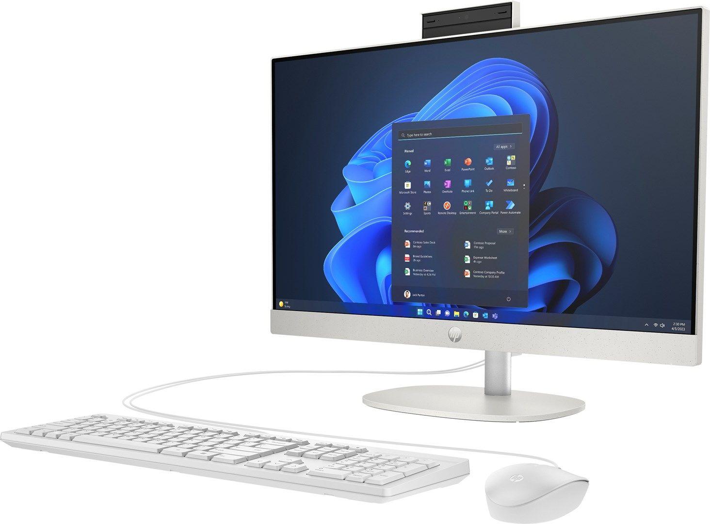 HP ProOne 240 G10 AIO i5-1335U 23,8"FHD 16GB DDR4 3200 SSD512 Intel Iris Xe Graphics W11Pro White 3Y OnSite White — zdjęcie 2