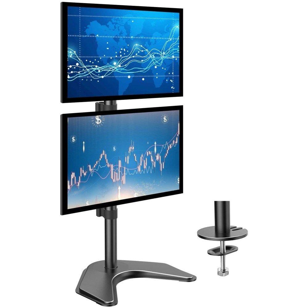 TECHLY PODSTAWA POD 2 MONITORY 13-27" LCD 10KG BIURKOWA PIONOWA — zdjęcie 5